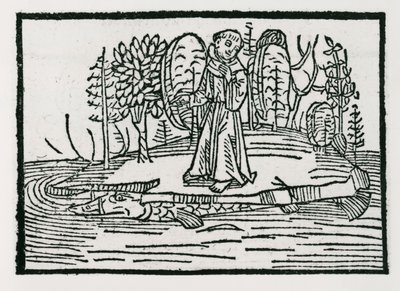 St. Brendan on the fish island, illustration from 